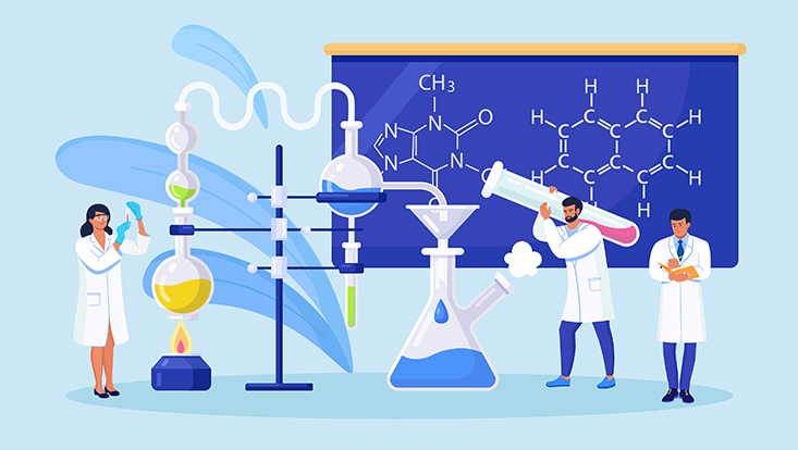 Arbeiten im Chemie-Labor